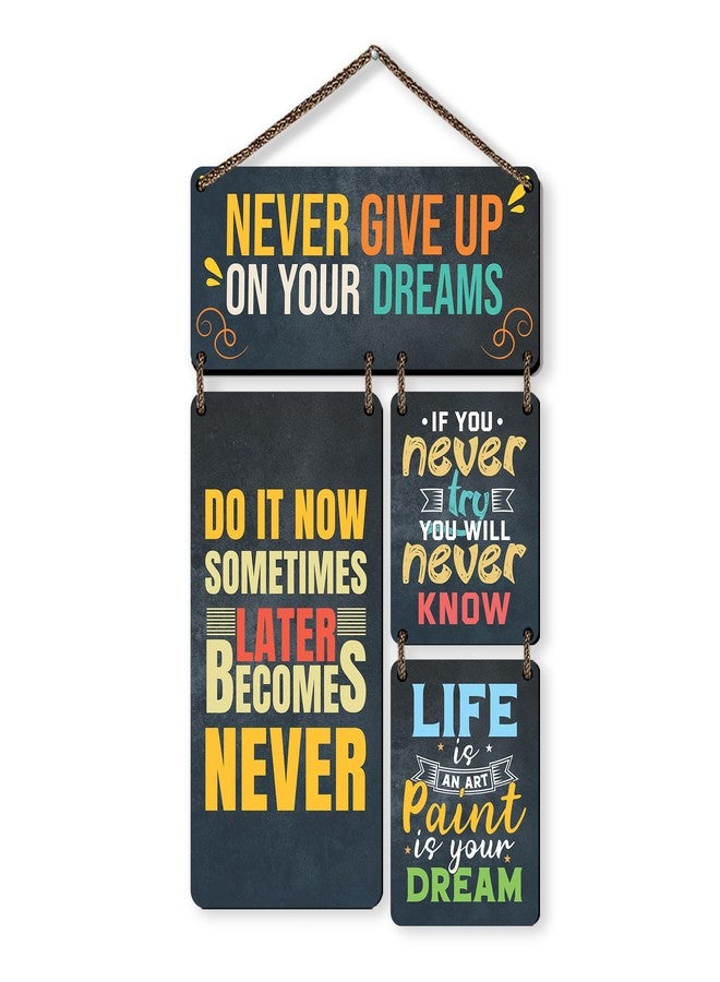 Rousrie Decorative Motivational Quotes Printed Mdf Wooden Wall Hanging|Living Room|Home Decor Items| Gifts|Wall Art For Hall|Modern Wall Decoration Accessories For Home Decoration (Design 4) - Image 1